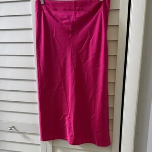 Women’s Hot Pink satin Midi Skirt